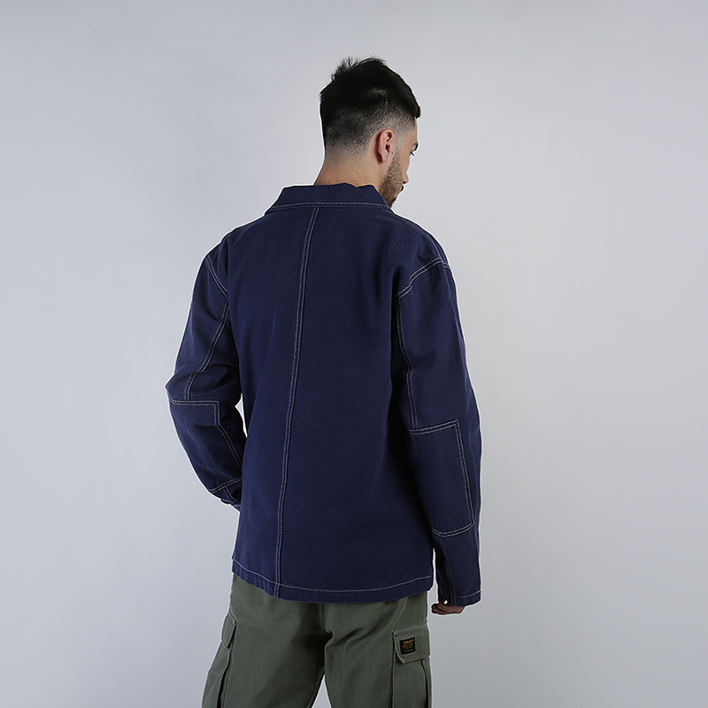 мужская синяя куртка Stussy Canvas Shop Jacket 115436-navy - цена, описание, фото 5